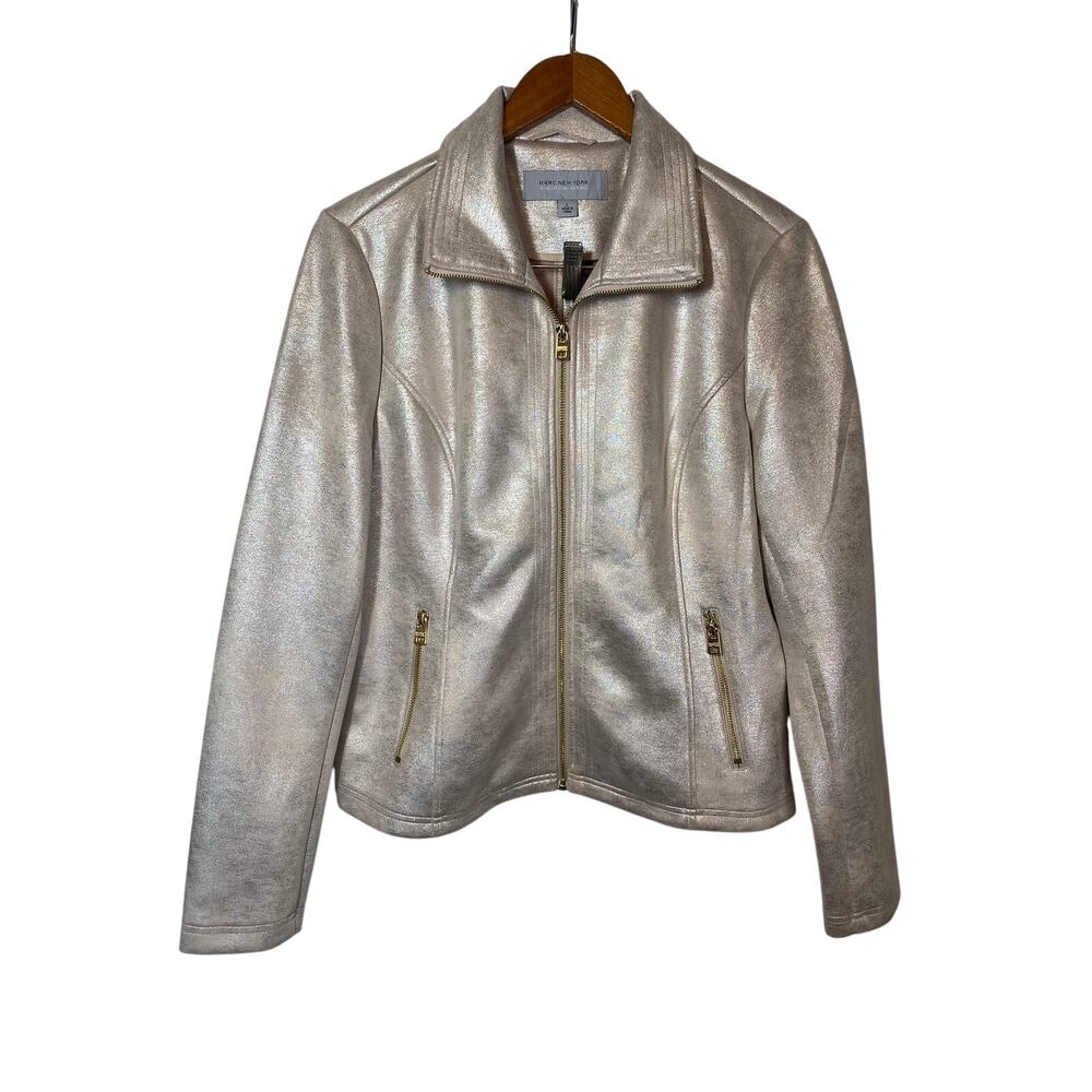Mark New York Andrew Mark Champagne Jacket L Gold Details Women’s